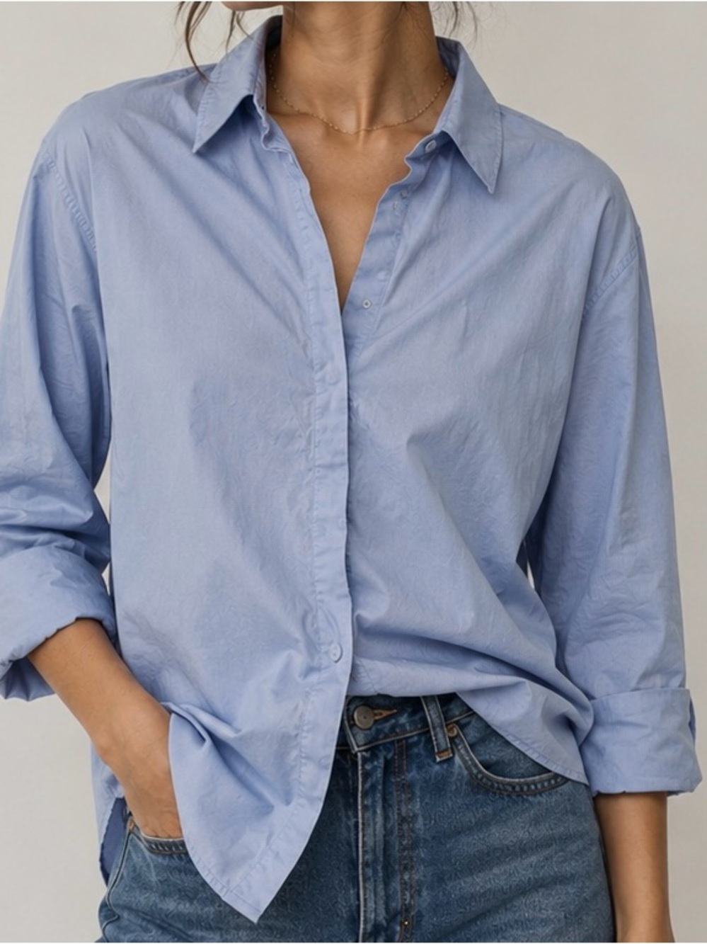 Liz Claiborne Light Blue Button-Up Women’s Classic Office Casual Blouse Small